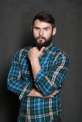 Fototapeta premium Portrait of handsome man with beard