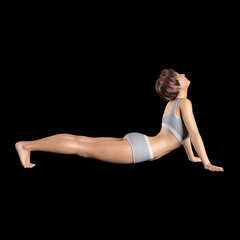 Obraz premium Dehnübungen und Stretching – junge Frau in Dehnen-Position