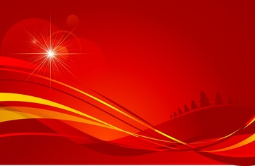 red Christmas star background