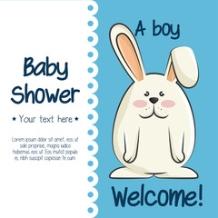 baby shower invitation with cute animal vector illustration design