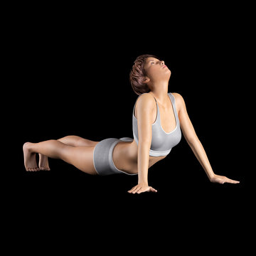 Dehnübungen und Stretching – junge Frau in Dehnen-Position
