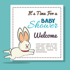 baby shower invitation with cute animal vector illustration design