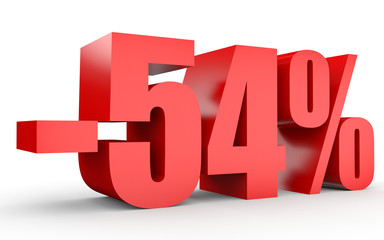 Discount 54 percent off. 3D illustration on white background.