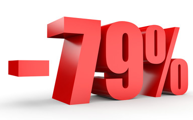 Discount 79 percent off. 3D illustration on white background.