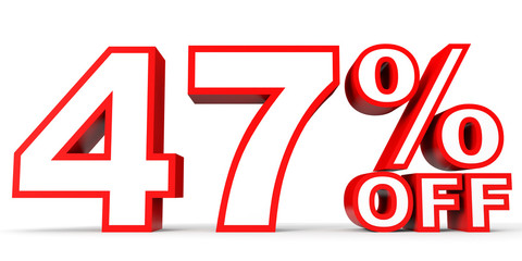 Discount 47 percent off. 3D illustration on white background.