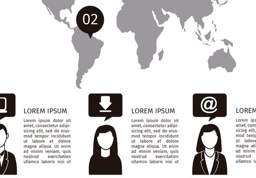 Black and White Global People Infographic Template