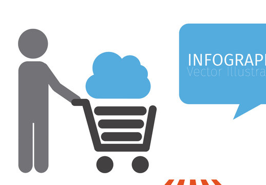 Simple E-Commerce Infographic with Pictogram Shopper Icon