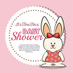 baby shower invitation with cute animal vector illustration design