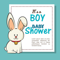 baby shower invitation with cute animal vector illustration design