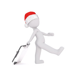 3D rendered figure in Christmas hat