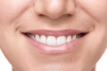 Smile with white healthy teeth.