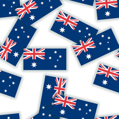 Australia - Seamless pattern collage of flags with shadows on a