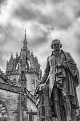 Fototapeta na wymiar Edinburgh Statue of Adam Smith