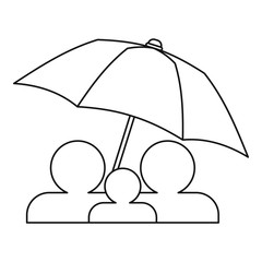 Family insurance concept icon. Outline illustration of family insurance vector icon for web