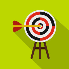 Target icon. Flat illustration of target vector icon for web isolated on lime background