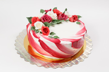 beautiful cake on a white background
