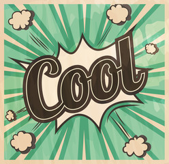 Retro style Cool signboard Background. Boom comic book explosion