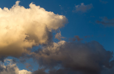 clouds in the blue sky as background