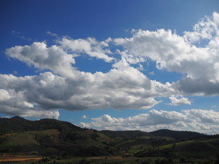 Fototapeta premium Mountains, clouds and sky.