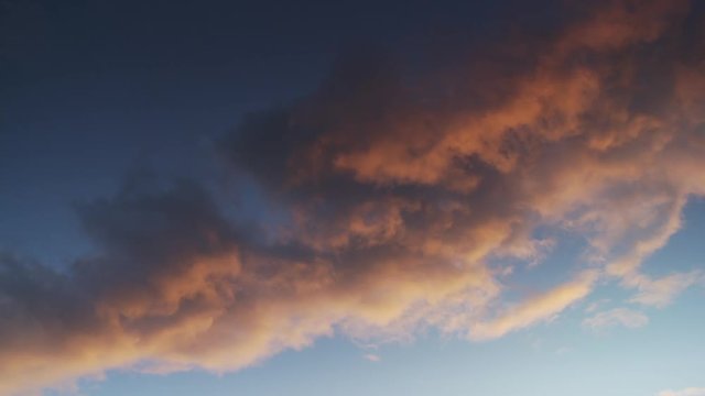 Wide shot of cloudscape during sunset