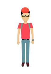Man Character Template Vector Illustration.
