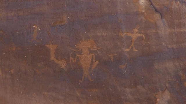 Ancient petroglyph rock carvings
