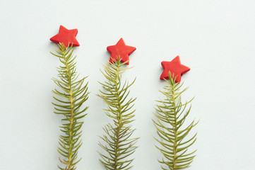Christmas pine and stars trio