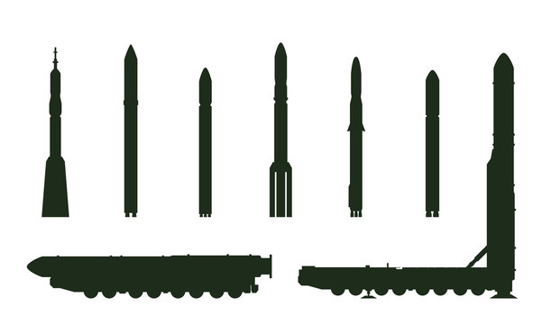 Topol-M and rockets silhouette