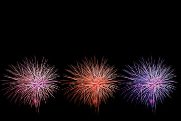A Spark of black background firework festival and happy new year