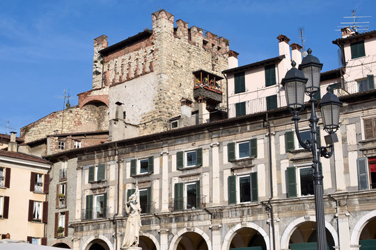 The ancient Burnt Tower of Piazza della Loggia in Brescia