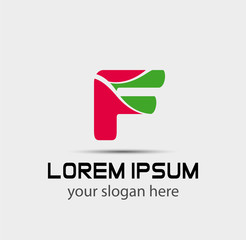 Vector set of abstract icons based on the letter f
