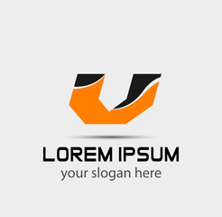 Vector illustration of abstract icons based on the letter v
