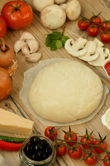 Ingredients for a vegan pizza