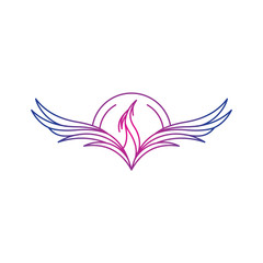 Abstract phoenix bird flame logo design vector inspiration custom logo design illustration - obrazy, fototapety, plakaty