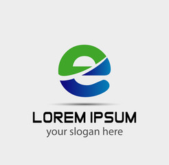 Abstract letter E logo design template
