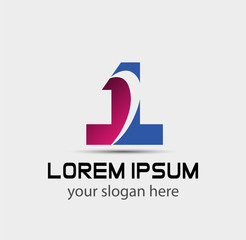 Vector sign spherical number 1
