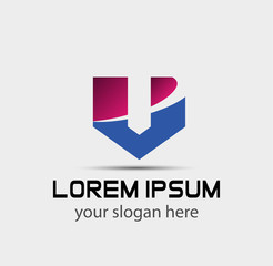 Letter V logo icon design template elements
