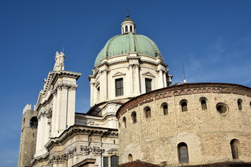 The two churches of Piazza del Duomo in Brescia - Lombardy - Ita