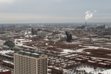 South Loop Chicago from above during winter