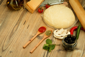 Ingredients for a vegan pizza