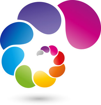 Spirale, Multimedia, farbig, Maler, Druckerei, Logo