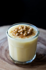 Boza or Bosa, traditional Turkish drink with roasted chickpea