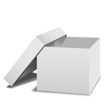 White Box Vector isolated on white background