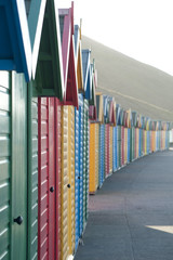 Traditional colourful beach huts