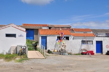 Maisons typiques de pêcheurs sur l'île de Noirmoutier