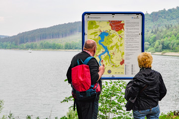 map at hiking trail in germany