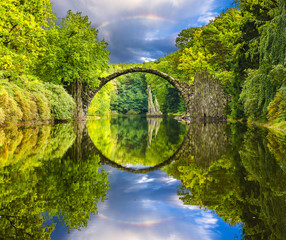 Panele Szklane  Diabelski most w parku Kromlau, Niemcy