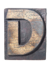 wooden D typeface