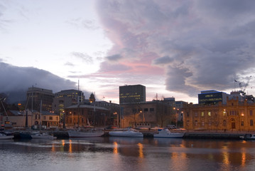 Fototapeta premium hobart waterfront sunset