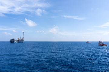 vessel approaching oil rig  at East Coast of malaysia